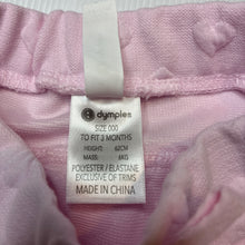 Load image into Gallery viewer, Girls Dymples, pink pants / bottoms, elasticated, EUC, size 000,  