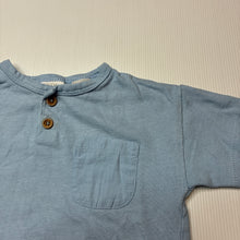 Load image into Gallery viewer, Boys Zara, blue cotton henley tee / top, FUC, size 1,  