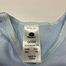 Load image into Gallery viewer, Unisex Dymples, blue ribbed cotton singlet top, GUC, size 0000,  