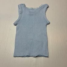 Load image into Gallery viewer, Unisex Dymples, blue ribbed cotton singlet top, GUC, size 0000,  