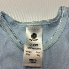 Load image into Gallery viewer, Unisex Dymples, blue ribbed cotton singlet top, GUC, size 0000,  