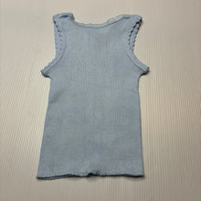 Load image into Gallery viewer, Unisex Dymples, blue ribbed cotton singlet top, GUC, size 0000,  