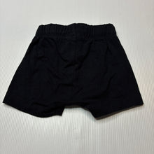 Load image into Gallery viewer, Unisex Baby Berry, black stretchy shorts, elasticated, EUC, size 0000,  