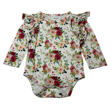 Load image into Gallery viewer, Girls floral, soft feel lightweight bodysuit / romper, EUC, size 1,  