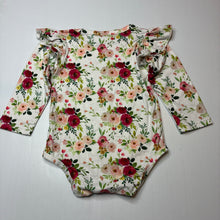 Load image into Gallery viewer, Girls floral, soft feel lightweight bodysuit / romper, EUC, size 1,  