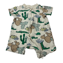 Load image into Gallery viewer, Unisex Anko, cotton zip romper, crocodiles, GUC, size 00,  