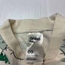 Load image into Gallery viewer, Unisex Anko, cotton zip romper, crocodiles, GUC, size 00,  