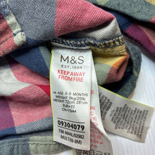 Load image into Gallery viewer, Boys M&amp;S, checked cotton hooded long sleeve shirt, GUC, size 0,  