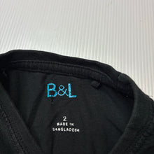 Load image into Gallery viewer, Boys B&amp;L, black cotton long sleeve tee / top, GUC, size 2,  