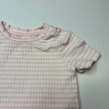 Load image into Gallery viewer, Girls Dymples, pink &amp; white stripe ribbed tee / top, EUC, size 0,  