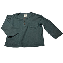 Load image into Gallery viewer, Boys Baby Berry, ribbed long sleeve stretchy henley top, GUC, size 0,  