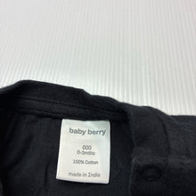 Load image into Gallery viewer, Unisex Baby Berry, black cotton tee / top, EUC, size 000,  