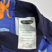 Load image into Gallery viewer, Boys Lily &amp; Dan, all-in-one rashie suit, GUC, size 1,  