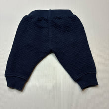 Load image into Gallery viewer, Unisex Anko, navy quilted pants / bottoms, elasticated, GUC, size 0000,  