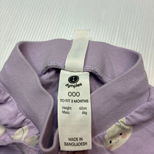 Load image into Gallery viewer, Girls Dymples, stretchy organic cotton blend leggings / bottoms, FUC, size 000,  