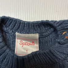 Load image into Gallery viewer, Boys Sprout, soft feel knitted sweater / jumper, kangaroo, GUC, size 1,  