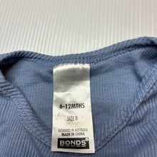 Load image into Gallery viewer, Unisex Bonds, blue ribbed cotton bodysuit / romper, EUC, size 0,  