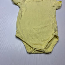 Load image into Gallery viewer, Unisex Dymples, yellow stretchy bodysuit / romper, EUC, size 0,  