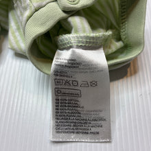 Load image into Gallery viewer, Unisex H&amp;M, green &amp; white stripe cotton romper, EUC, size 0000,  