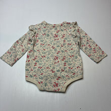 Load image into Gallery viewer, Girls Cotton On, floral stretchy bodysuit / romper, FUC, size 00,  