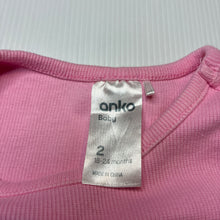 Load image into Gallery viewer, Girls Anko, pink ribbed tee / top, GUC, size 2,  