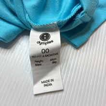 Load image into Gallery viewer, Unisex Dymples, soft cotton bodysuit / romper, EUC, size 00,  