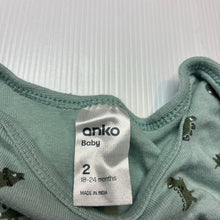 Load image into Gallery viewer, Unisex Anko, soft cotton singletsuit romper, dinosaurs, EUC, size 2,  