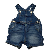 Load image into Gallery viewer, Unisex Target, stretch knit denim overalls / shortalls, EUC, size 000,  