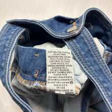 Load image into Gallery viewer, Unisex Target, stretch knit denim overalls / shortalls, EUC, size 000,  