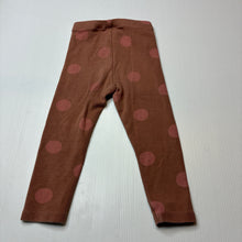 Load image into Gallery viewer, Girls Zara, brown stretchy leggings, elasticated, Inside leg: 25.5cm, GUC, size 2,  