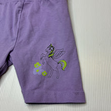 Load image into Gallery viewer, Girls Mango, purple stretchy bike shorts, unicorn, GUC, size 4,  