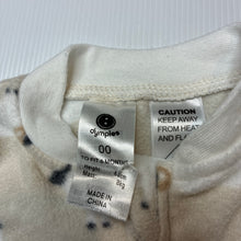 Load image into Gallery viewer, Unisex Dymples, soft fleece zip coverall / romper, EUC, size 00,  