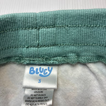 Load image into Gallery viewer, Unisex Bluey, fleece lined shorts, elasticated, EUC, size 3,  