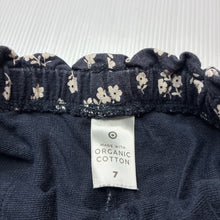 Load image into Gallery viewer, Girls Target, floral organic cotton shorts, elasticated, GUC, size 7,  