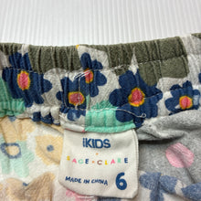 Load image into Gallery viewer, Girls Cotton On, X SAGE CLARE, colourful floral cotton shorts, elasticated, EUC, size 6,  