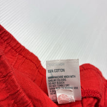 Load image into Gallery viewer, Unisex Anko, red cotton shorts, elasticated, GUC, size 7,  