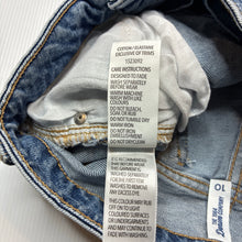 Load image into Gallery viewer, Girls 1964 Denim Co, lace trim stretch denim shorts, W: 29cm across, GUC, size 10,  
