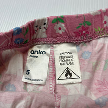 Load image into Gallery viewer, Girls Anko, cotton pyjama shorts, rabbits, EUC, size 5,  