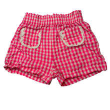Load image into Gallery viewer, Girls Mango, pink &amp; white check lightweight shorts, elasticated, EUC, size 6,  