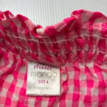 Load image into Gallery viewer, Girls Mango, pink &amp; white check lightweight shorts, elasticated, EUC, size 6,  