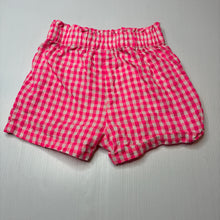 Load image into Gallery viewer, Girls Mango, pink &amp; white check lightweight shorts, elasticated, EUC, size 6,  