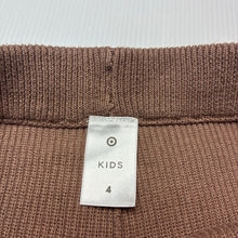 Load image into Gallery viewer, Girls Target, brown knitted cotton shorts, elasticated, EUC, size 4,  