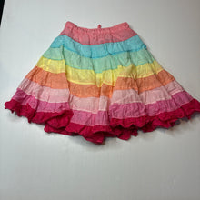 Load image into Gallery viewer, Girls Milkshake, lined colourful lightweight cotton skirt, elasticated, L: 42cm, GUC, size 6,  