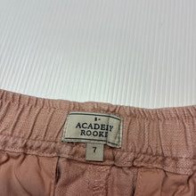 Load image into Gallery viewer, Boys ACADEMY ROOKIE, pink linen shorts, elasticated, GUC, size 7,  