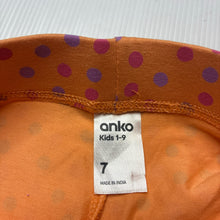 Load image into Gallery viewer, Girls Anko, spotted stretchy bike shorts, elasticated, EUC, size 7,  