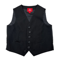 Load image into Gallery viewer, Boys Fred Bracks, black suit / formal waistcoat / vest, EUC, size 7,  