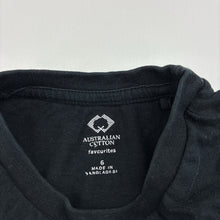 Load image into Gallery viewer, Unisex Favourites, black Aust cotton tee / top, GUC, size 6,  