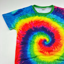 Load image into Gallery viewer, Unisex bright, soft feel stretchy tie dyed tee / top, EUC, size 8,  