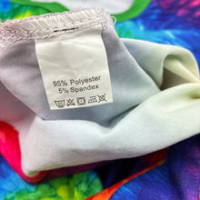 Load image into Gallery viewer, Unisex bright, soft feel stretchy tie dyed tee / top, EUC, size 8,  