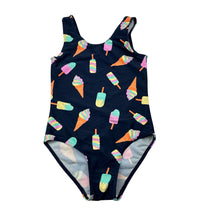 Load image into Gallery viewer, Girls Anko, navy swim one-piece, ice creams, pilling, FUC, size 6,  